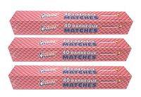 3 BOXES IN LOT- LONG 11" MATCHES 40 IN BOX FIREPLACE GRILL BBQ CANDLE CAMPING