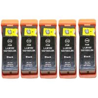 Amsahr 14N1092 Compatible Replacement Lexmark Ink Cartridges for Select Printers/Faxes - 5 Pack, Black