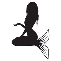 Pretty Mermaid Holding Apple - Black Vinyl Decal for 13" Macbook