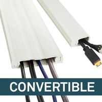 UT Wire Cordline 2-Way Cord Channel in Paintable White, 16-ft Continuous Roll