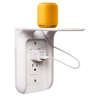 Okela Outlet Shelf Power Perch, Metal Outlet Cover and Plastic Face Plate, Charging Shelf for Devices up To 7 lbs Built in Cable Channel, like Smart Home Speakers Cell Phone etc.