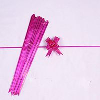 EORTA 100 Pieces Gift Pull Bows Present/Flower/Basket Wrapping Decoration Glittering Bowknot with Ribbons Strings for Crafts Christmas Valentine's Day Festival Wedding Birthday Party, Rose Red