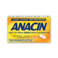 Anacin- Fast Pain Relief (NSAID) With Caffeine -50 Tablets Per Box-Pack of 6 Bottles
