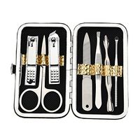 7 Pcs Manicure Set Stainless Steel Nail Clipper kit Hand Care Tools with Travel Case