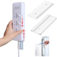 4 Pcs Self Adhesive Power Strip Fixator, Punch-Free Wall-Mounted Power Strip Holder Mount, Simplest Holder moumt for Power Strip, WiFi Router, AmazonBasics, Belkin, Remote Control and Others