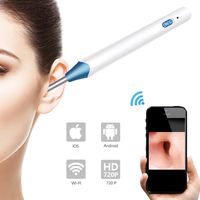 【Upgraded】5.5mm Wireless Otoscope Wi-Fi Ear Endoscope Earwax Removal Curette HD Waterproof Digital Ear Cleaning Tool Ear Inspection Camera with 6 Adjustable LEDs for iOS/Android