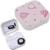 Portable Contact Lens Case Box Travel Kit Mirror + Bottle + Tweezers Container Holder [ Marinecute Whales ]