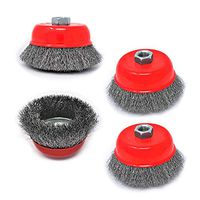 Toolman Knotted Cup Brush Universal Fit 4" For Grinders Twist Knotted works with DeWalt Makita Ryobi SKILL Bosch 4XTH003