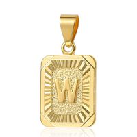 Trendsmax Mens Womens Yellow Gold Plated Square Capital Letter W Pendant Only No Chain