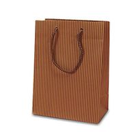 Brown Pinstripe Rope Handle Bags | Quantity: 100 | Width: 6 1/4" Gusset - 3 1/2"