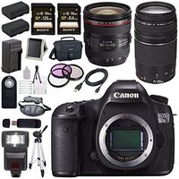 Canon EOS 5DS-R 5DSR DSLR Camera + EF 24-70mm f/4L IS USM Lens + Canon EF 75-300mm f/4-5.6 III Telephoto Zoom Lens + LPE-6 Lithium Ion Battery + Canon 100ES EOS shoulder bag Bundle 9