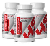 Weight Loss Supplements for Women - Grape Seed Extract 100Mg - Vitamins for Blood Pressure - 3 Bottles 90 Capsules