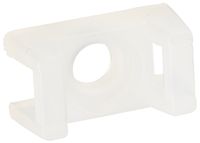 Saddle Mount for Cable Tie, 0.16" Slot Width, 0.13 Screw Size, 0.28" Width, 0.23" Height, 0.5" Length, Natural