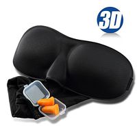 Sleep Mask by Diamond™ | Comfortable Upgraded 3D Contoured Sleep Mask, No Pressure On Eyes with Very Lightweight & Breathable Microfiber Material, Comes W/Free Earplugs & Carry Pouch.