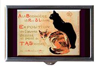 Black and Calico Cats Vintage Illustration Decorative Pill Box