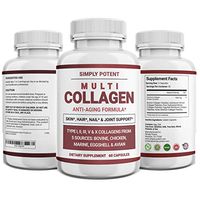 Multi Collagen Peptides Powder Capsules, 60 Type I II III V X Hydrolyzed Collagen Pills, Keto & Paleo Diet Friendly Non-GMO Gluten Free All-in-One 5 Collagen Supplement for Skin Hair Nails & Joints