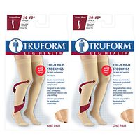 Truform Compression 30-40 mmHg Thigh High Stockings Beige, X-Large, 2 Count