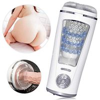 Male 4D Toys Male Trainer Enhancement Training Thrust PlayMale Suck Cup Medical Silicone Automatic M-assager Thrust Toys Men Tshirt White