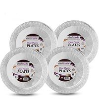 [160 Count] Plastimade 9 Inch Dinner Plates Clear Disposable Plastic, Ideal For Wedding, Catering, Parties, Buffets, Events, Or Everyday Use, 4 Packs