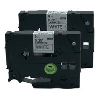 QPMY 2 Pack Black on White Label Tape Compatible for Brother TZ TZe 221 TZ-221 TZe-221 9mm P-Touch 8m 0.35" x 26.2'
