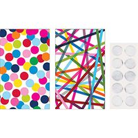 Club Pack of 120 Vibrantly Colored Multiple Pattern Paper Treat Bag 8.7”