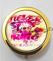 BlackKey Never Stop Exploring & Dreaming 3-Compartment Decorative Pocket Gift Box Case Organizer for Pill, Color 2 -930