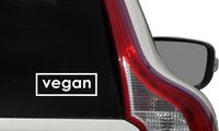Vegan Text Box Version 1 Car Vinyl Sticker Decal Bumper Sticker for Auto Cars Trucks Windshield Custom Walls Windows Ipad MacBook Laptop Home and More (White)
