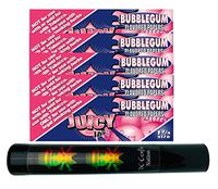 Herb Airtight Tube Pocket Protector with Juicy Jay's Bubblegum 1.25 Flavored Hemp Rolling Papers 5 Count DC Crafts Nation- Rasta Skull