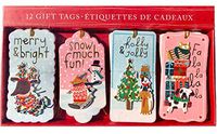 Molly & Rex Cartoon Dogs Embellished 3D Christmas Gift Tags 14168, 12 ct