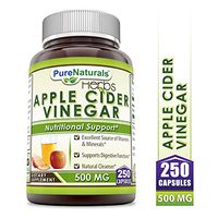 Pure Naturals Apple Cider Vinegar 500 mg, 250 Capsules - Supports Healthy Digestion and Weight Management - Promotes Better Circulation