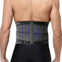 Happy Hours Portable Elastic Waist Heat Radiating Lower Back Waist 6 Springs Lumbar Brace Belt Double Pull Strap Lower Massager Brace Fitness Belt Size L/XL/XXL,Size XXL 110cm/ 3.3 inch