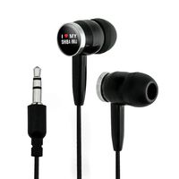 I Love My Shiba Inu Stylish Novelty in-Ear Earbud Headphones - Black