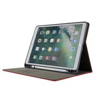 Jennyfly 11 Inch iPad Pro 2018 Cover,Folio Flip Stand Luxury PU Leather Hand Strap Business Case Auto Sleep/Wake with Apple Pencil Holder Card Slots Smart Cover for 2018 iPad Pro 11 inch -Red