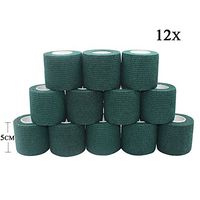 Vet Wrap Medical Tape for Skin Bandage Tape Vet Tape Cohesive Bandage 2 inch x 12 PCS Dark Green Fabric Bandages Self Sticking Bandage Self Adhering Bandage Wrap Stretch Self Adhesive Tape