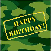 Camouflage Happy Birthday Lunch Napkins 16 Per Pack