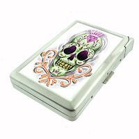 Metal Cigarette Case with Built In Lighter Skull-082