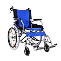 Wen long shop Lightweight and User-Friendly Wheelchair, (for Easy User Transfer) with Folded Back,Detachable armrest and Elevating Leg Rests for Extra Comfort, 17.7 inch Sea