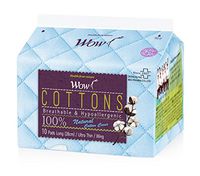 WOW 100% Cotton Sanitary Pad, Napkins for Women, Sanitary Napkins with Wings Daily Unscented Natural Breathable, Hypoallergenic Sensitive Skin (4 Size) (Long)