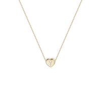 Tiny Gold Initial Heart Necklace-14K Gold Filled Handmade Dainty Personalized Letter Y Heart Choker Necklace Gift for Women Kids Child Alphabet Necklace Jewelry (Y)