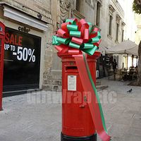 Large Christmas Car Bow - 16" Wide, Red and Emerald Green, Christmas, Anniversary, New Year, Fundraiser, School, Office, Classroom, Boxing Day, Decoration