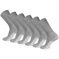 6 Pairs of Non-Skid Diabetic Crew Socks, Non Binding Top Therapeutic Cotton Gripper Socks (Grey, Size: 13-15)