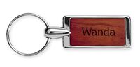 Dimension 9 Personalized Rosewood Key Ring with Chrome-Plated Trim - Wanda (RKR-Wanda)