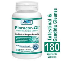 Floracor-GI – 180 Vegetarian Capsules – Intestinal and Candida Cleanse for Maximum Absorption – Natural Premium Probiotic, Prebiotic and Enzyme Formula – AST Enzymes