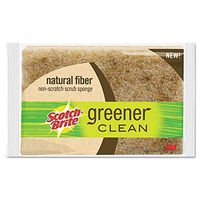3M Scotch-Brite 97030 Light-Duty Natural Fiber Scrub Sponge 4-1/2x 2-7/10x4/5-Inch Thick, Natural 12/CT