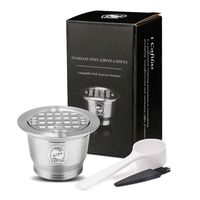 i Cafilas Stainless Steel Refillable Coffee Capsules with Accessories Compatible With Nespresso Machine Coffee Pods Reusable Coffee Filters