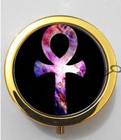 BlackKey Egyptian Ankh 3-Compartment Decorative Pocket Gift Box Case Organizer for Pill, Color 2 -38