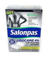 Salonpas Lidocaine 4% Pain Relieving Maximum Strength Gel-Patch, 1 Pack, 15 Count