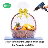 Extra Large Jumbo Shrink Wrap Bags Cellophane Bags for Easter Baskets- 35 x 44 Inch Premium Quality Bags (10 pcs)