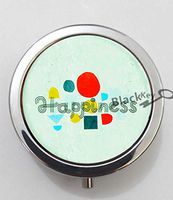 BlackKey Happiness Beautiful Inspirational Word 3-Compartment Decorative Pocket Gift Box Case Organizer for Pill, Color 1 -1771