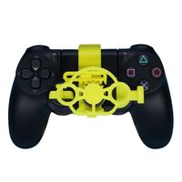 PS4 Gaming Racing Wheel (Enhanced), 3D Printed Mini Steering Wheel add on for The Playstation 4 Controller (Yellow)